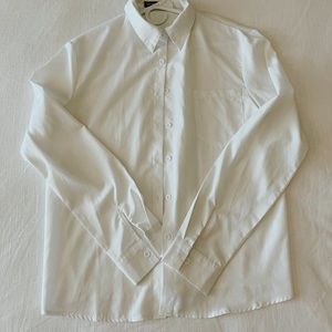White Solid Button Down Shirt
